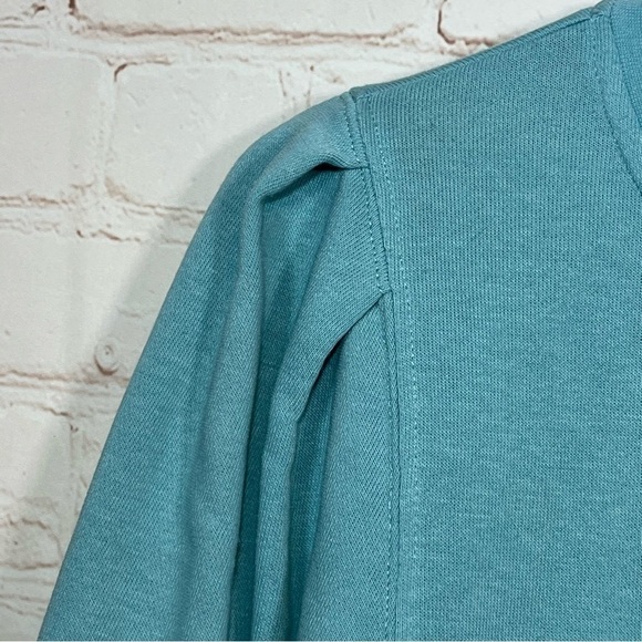 Ivory Ella Sweatshirt Size Medium Blue Pullover Embroidered Crew Neck - Picture 4 of 11